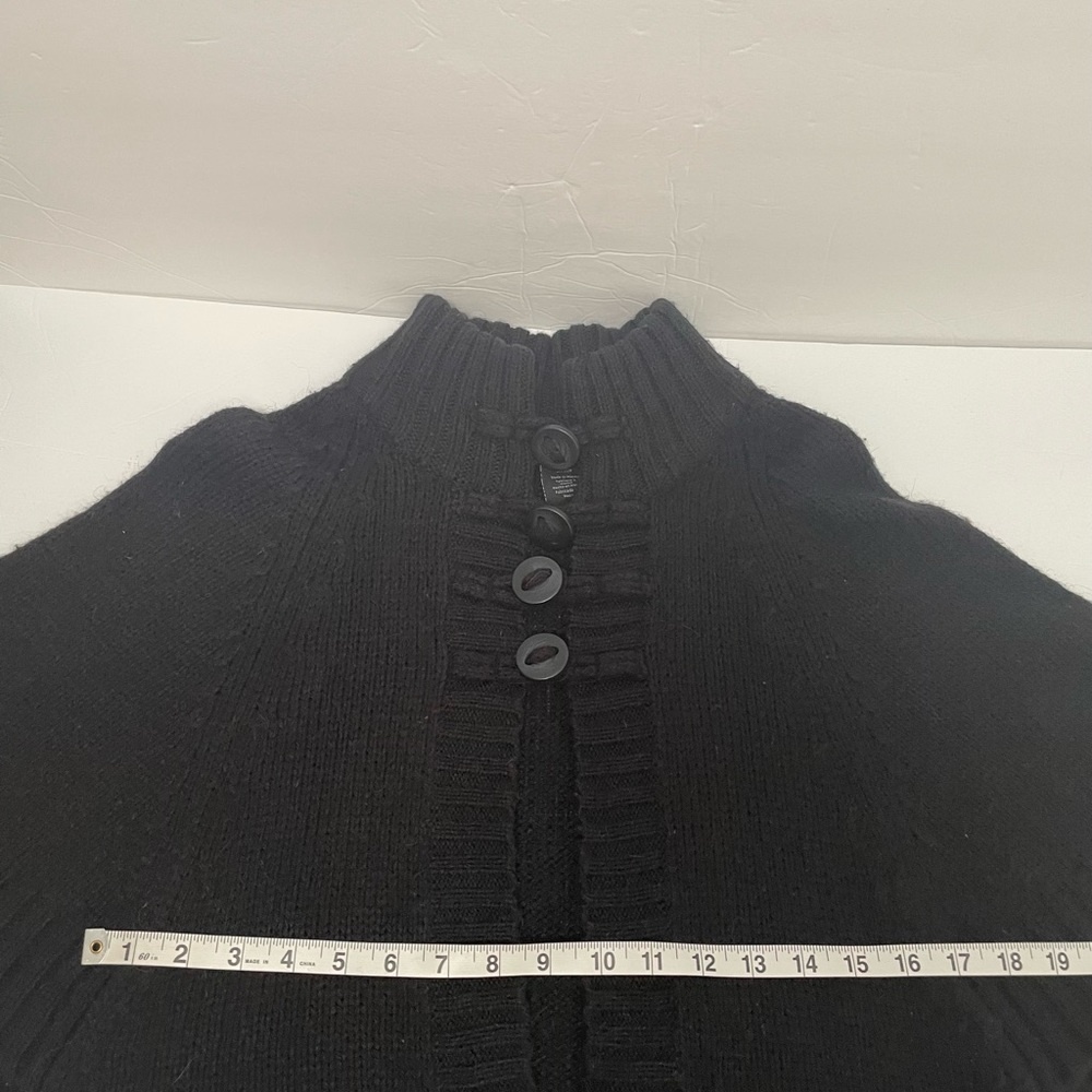 Calvin Klein Black Cardigan with Button Closure High Mock‎ Neck Size Small - Picture 6 of 9